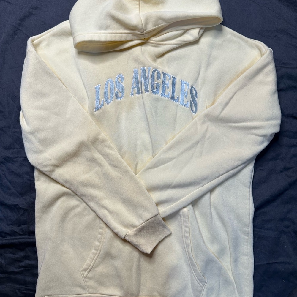 Los Angeles Yellow Hoodie with Blue Text